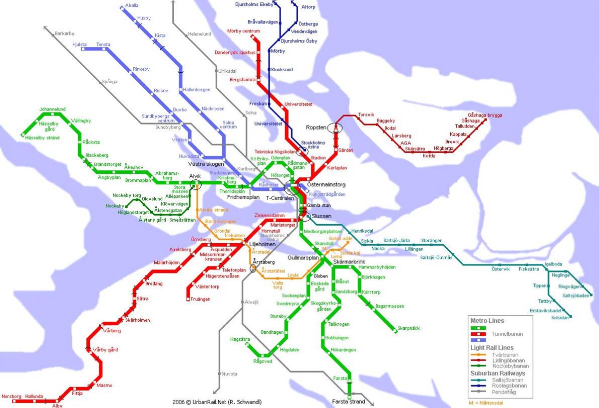 карта метро Стокхолм Шведска