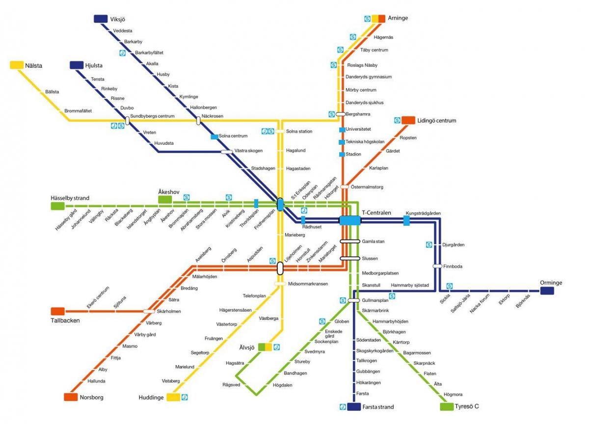 карта Стокхолма метро арт