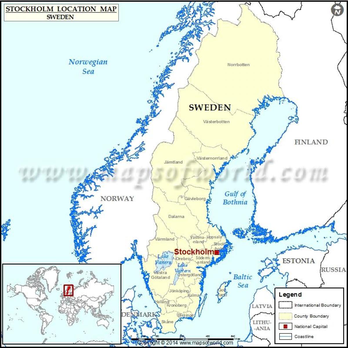 Стокхолм на мапи света