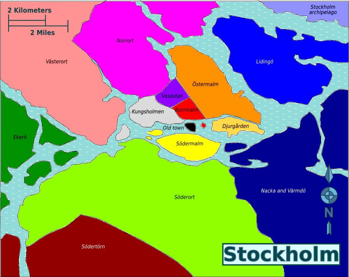 мапа подручја Стокхолма
