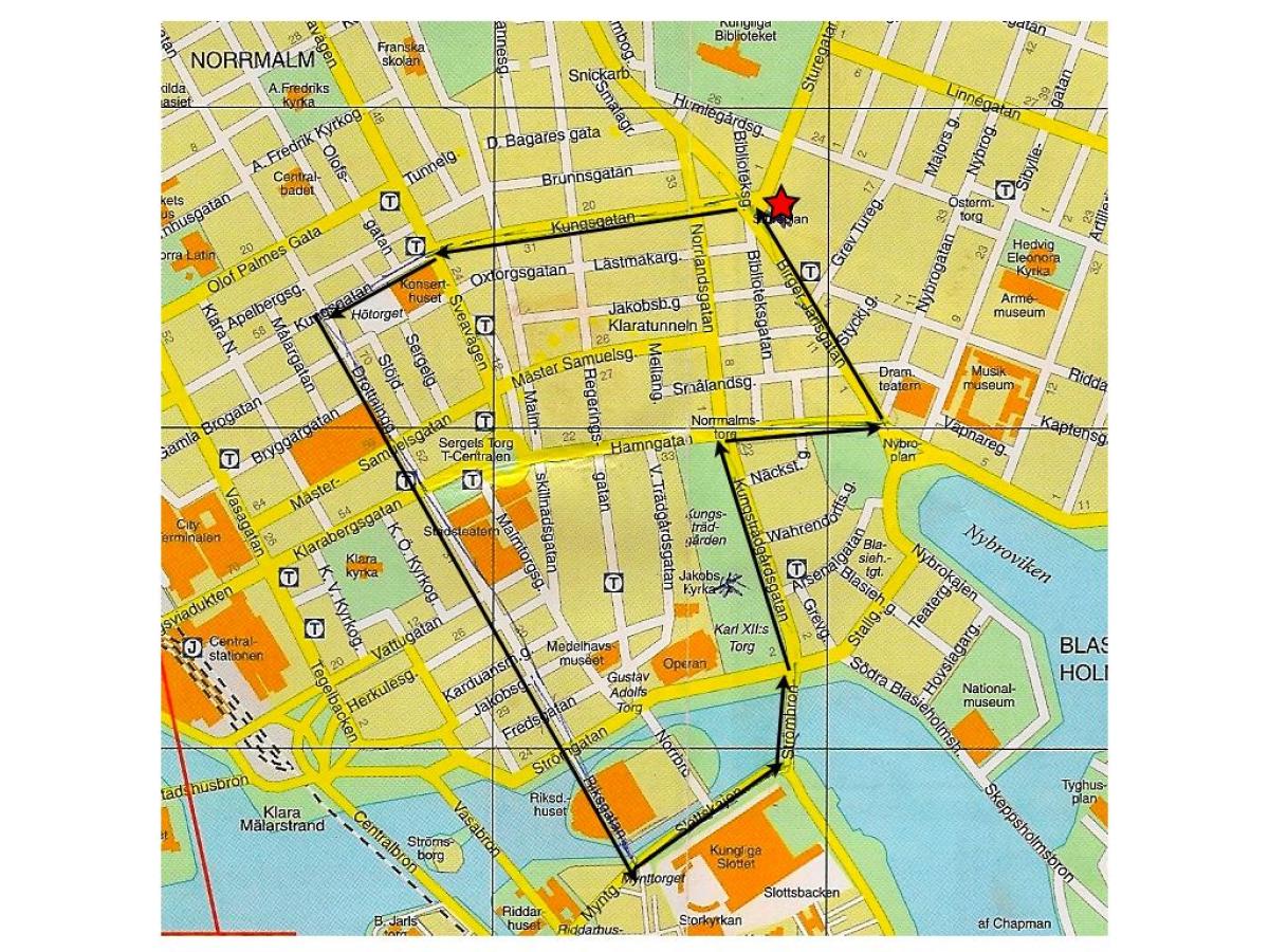 пешачка тура по Стокхолм мапи