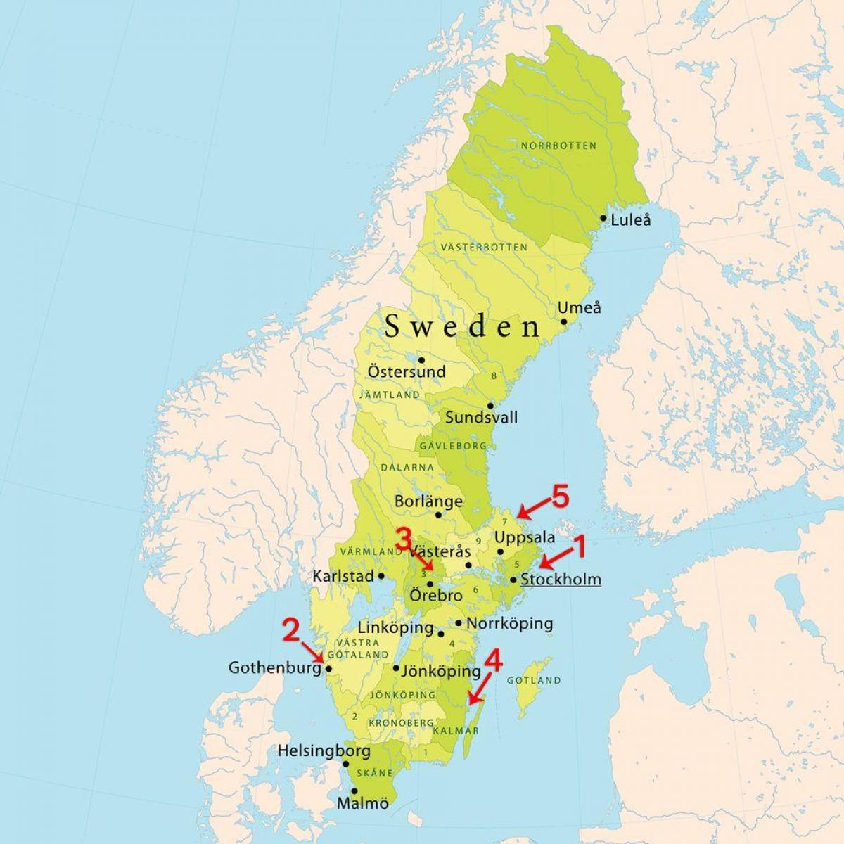 карта Стокхолма плаже