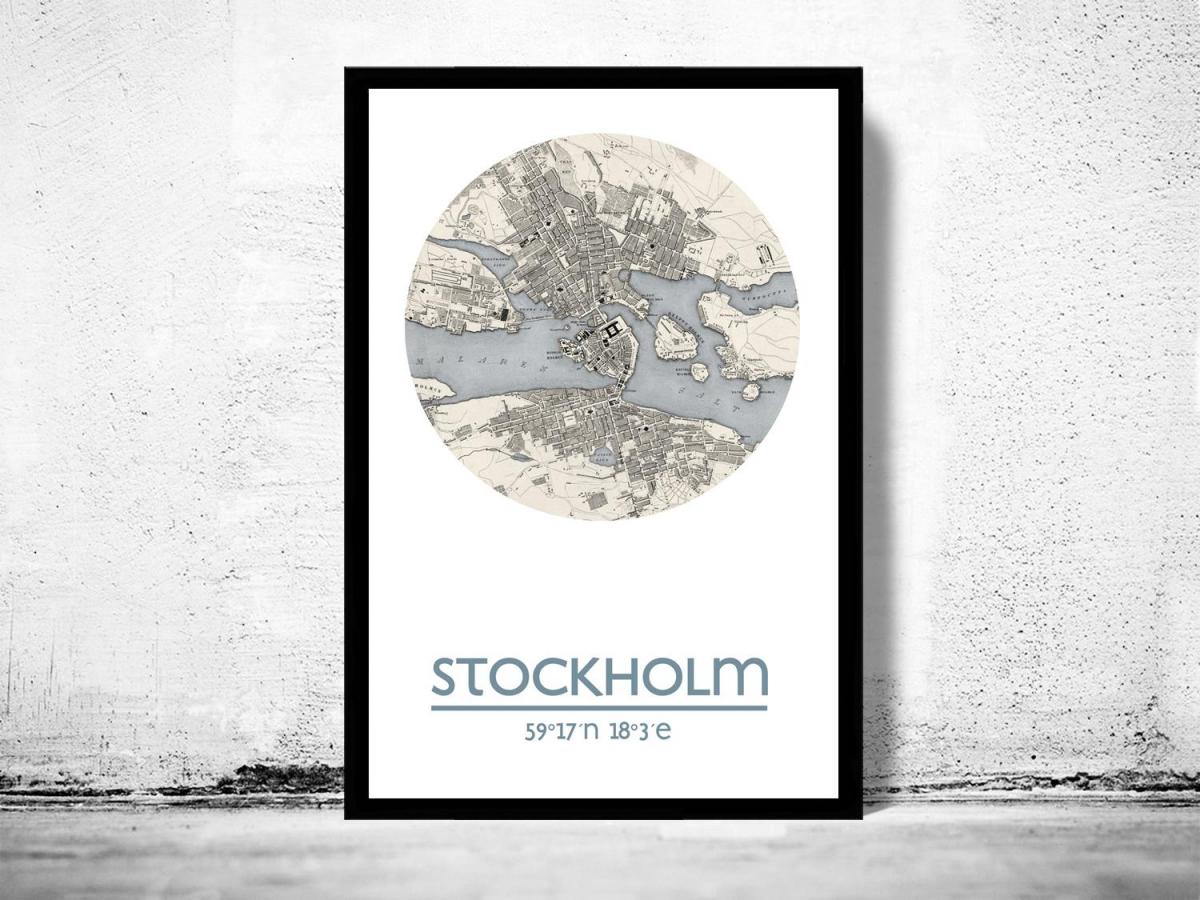 карта Стокхолма, карта постер 