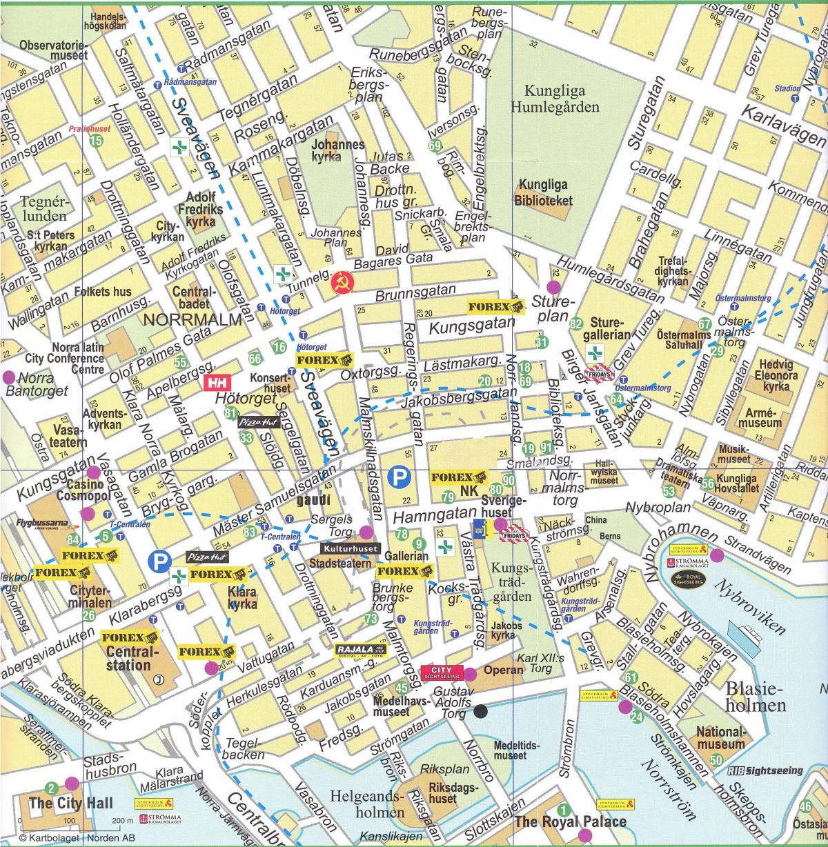 карта центру Стокхолма