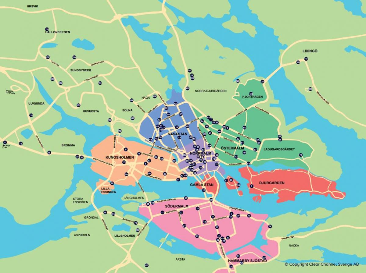 мапа града бицикл мапи Стокхолма