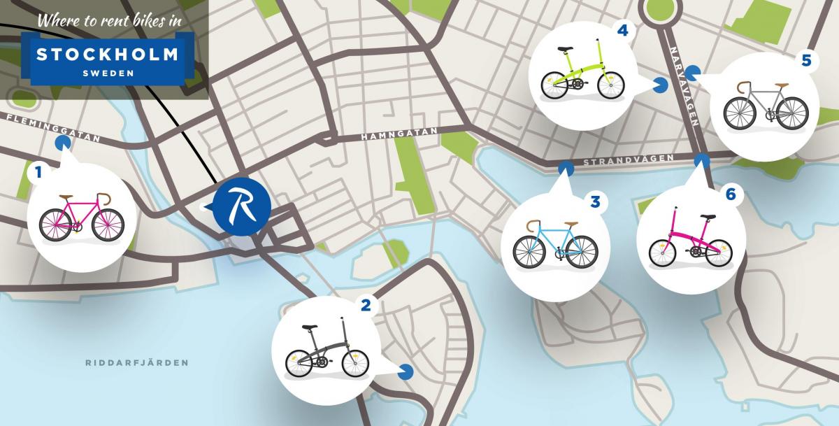 Стокхолм град бицикли картицу