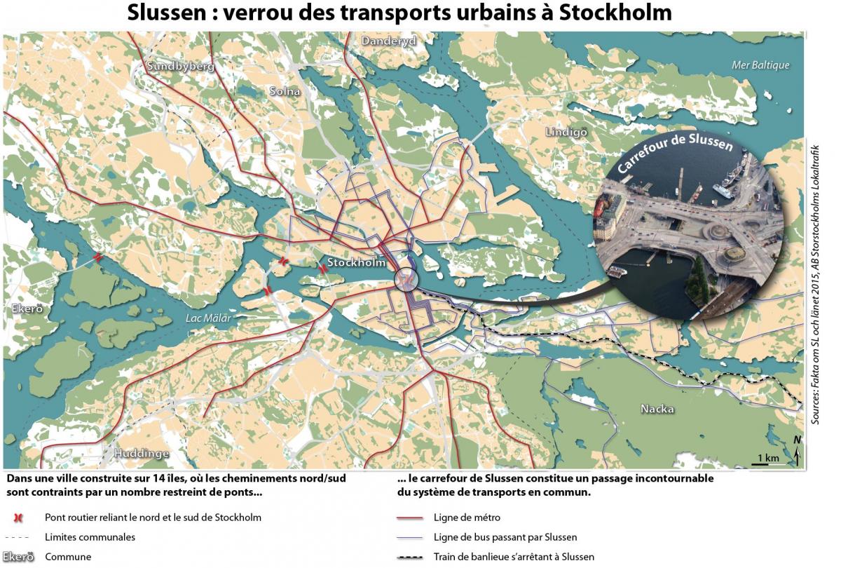 карта слюссен у Стокхолму