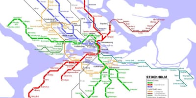 Шведска tunnelbana мапи