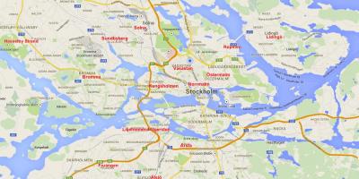 Мапа насеља Стокхолма